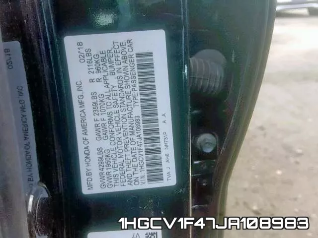 1HGCV1F47JA108983 фото 2