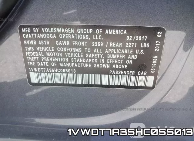 1VWDT7A35HC055013 фото 10