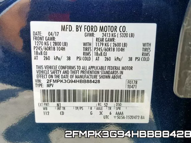 2FMPK3G94HBB88428 фото 2