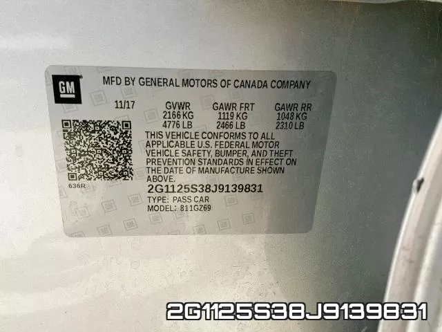 2G1125S38J9139831 фото 2