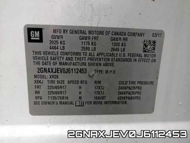 2GNAXJEV0J6112453 фото 2
