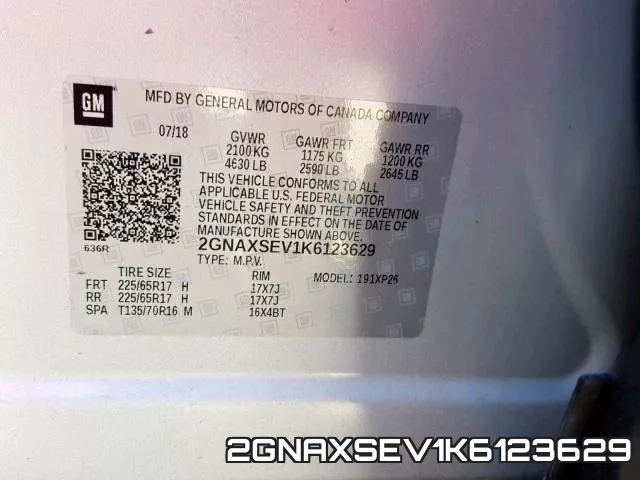 2GNAXSEV1K6123629 фото 2