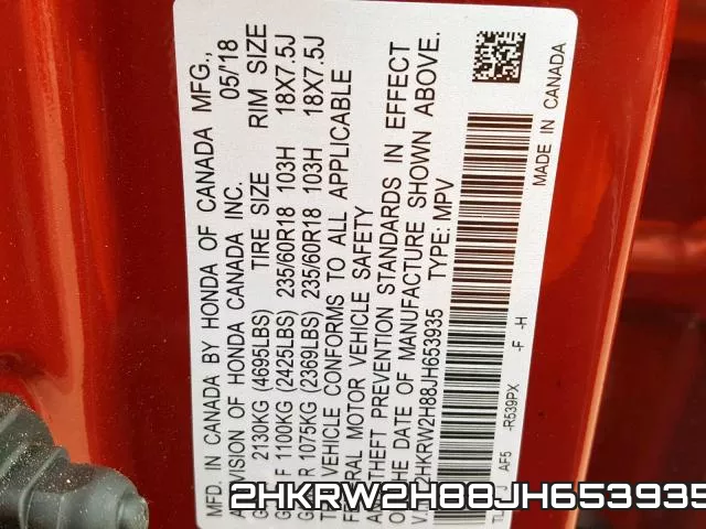 2HKRW2H88JH653935 фото 2