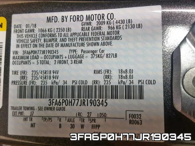 3FA6P0H77JR190345 фото 2