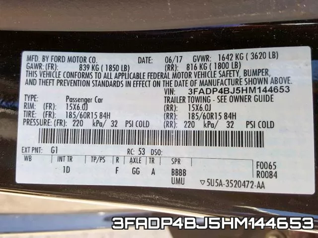 3FADP4BJ5HM144653 фото 2