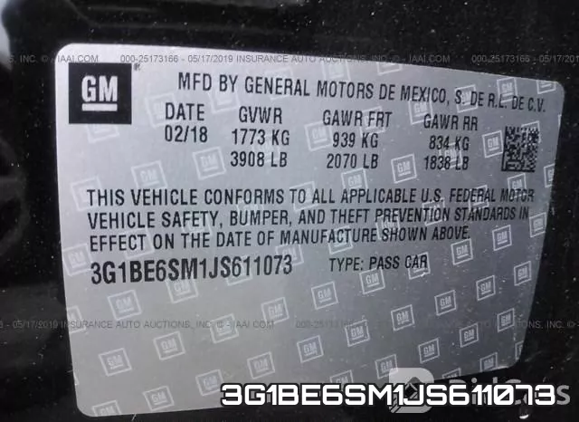 3G1BE6SM1JS611073 фото 10