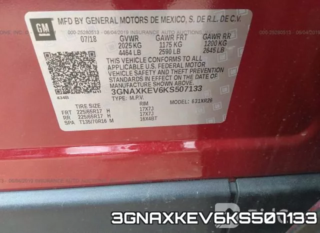 3GNAXKEV6KS507133 фото 10