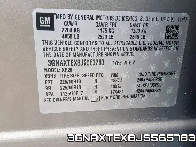 3GNAXTEX8JS565783 фото 2