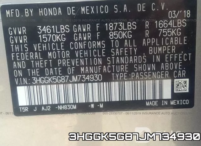 3HGGK5G87JM734930 фото 10