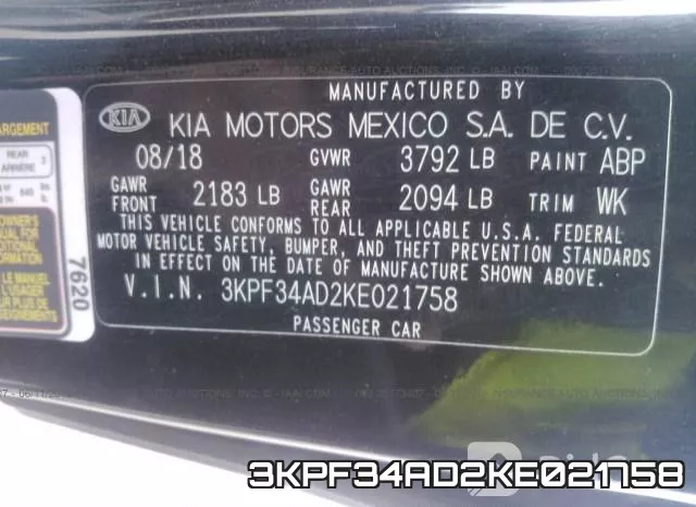 3KPF34AD2KE021758 фото 10