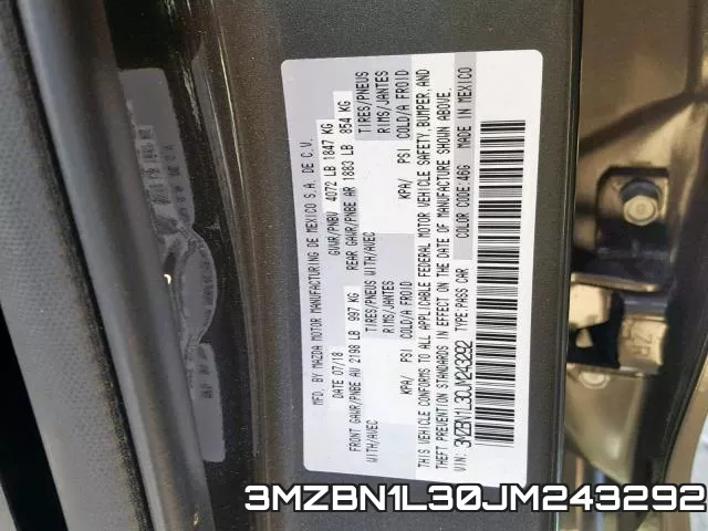 3MZBN1L30JM243292 фото 2
