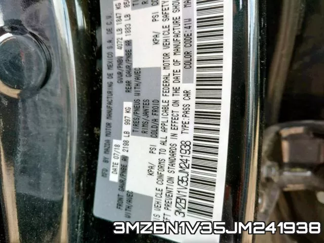 3MZBN1V35JM241938 фото 2