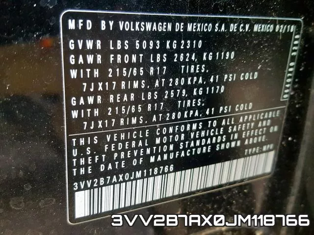 3VV2B7AX0JM118766 фото 2