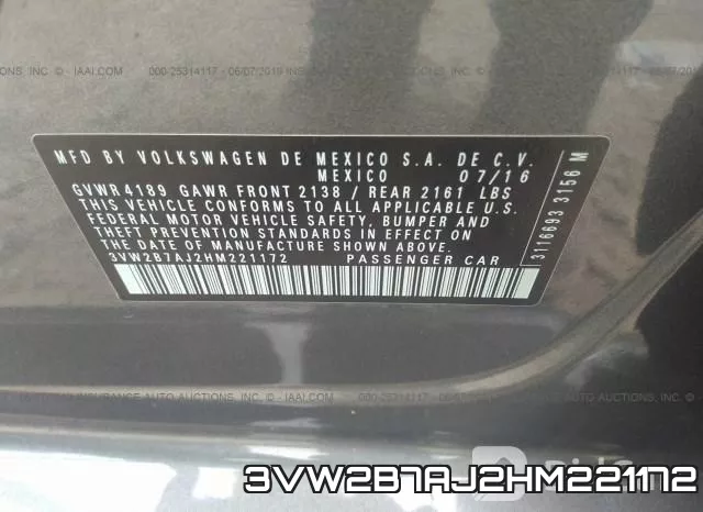 3VW2B7AJ2HM221172 фото 10