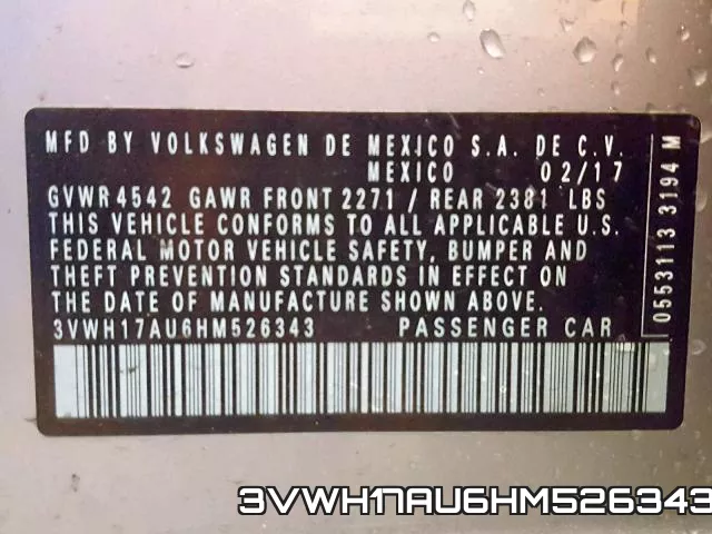 3VWH17AU6HM526343 фото 2
