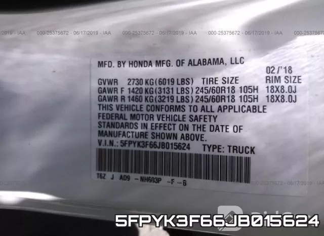 5FPYK3F66JB015624 фото 10