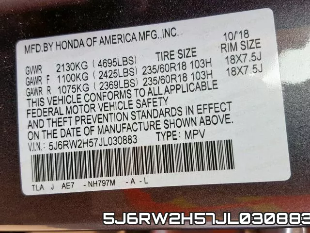 5J6RW2H57JL030883 фото 2