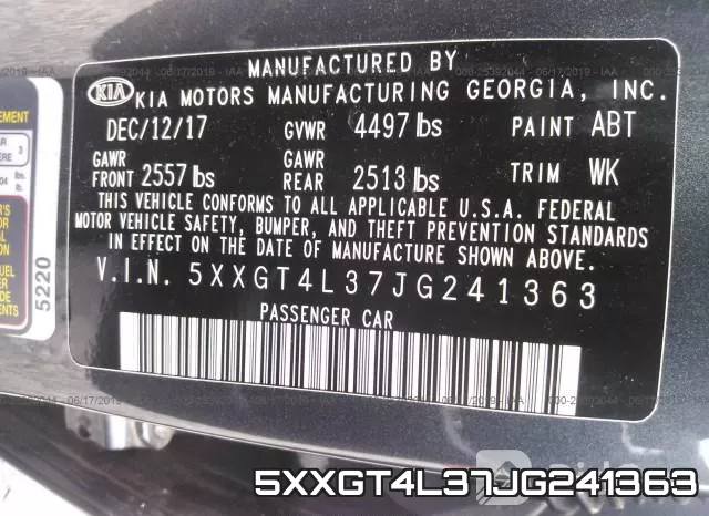 5XXGT4L37JG241363 фото 10
