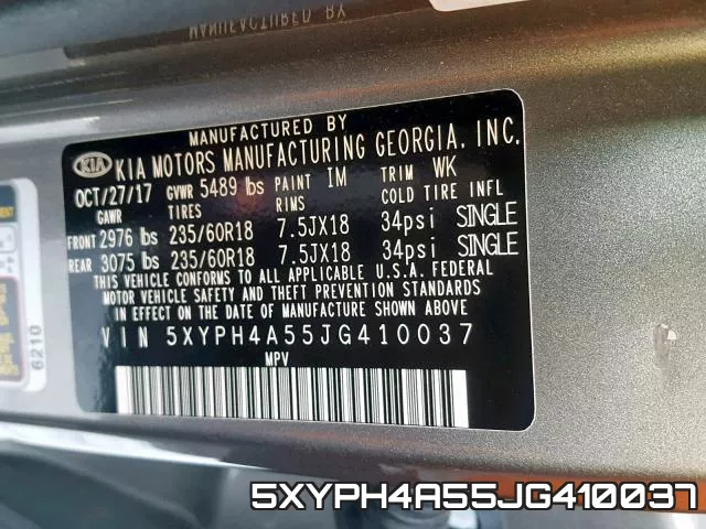 5XYPH4A55JG410037 фото 2