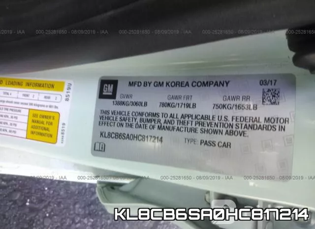 KL8CB6SA0HC817214 фото 10