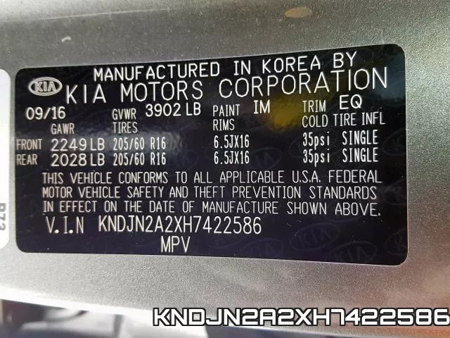 KNDJN2A2XH7422586 фото 2