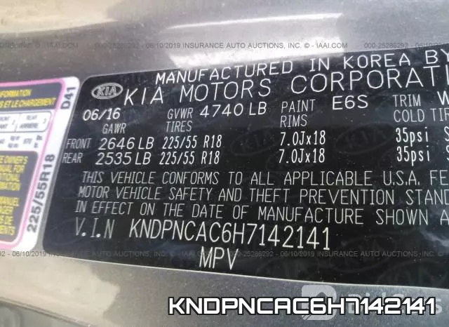KNDPNCAC6H7142141 фото 10