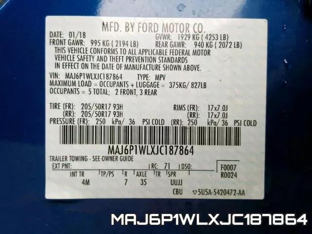 MAJ6P1WLXJC187864 фото 2
