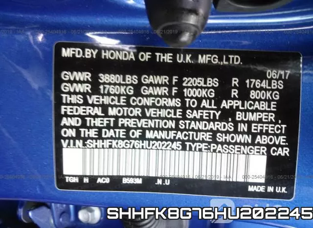 SHHFK8G76HU202245 фото 10