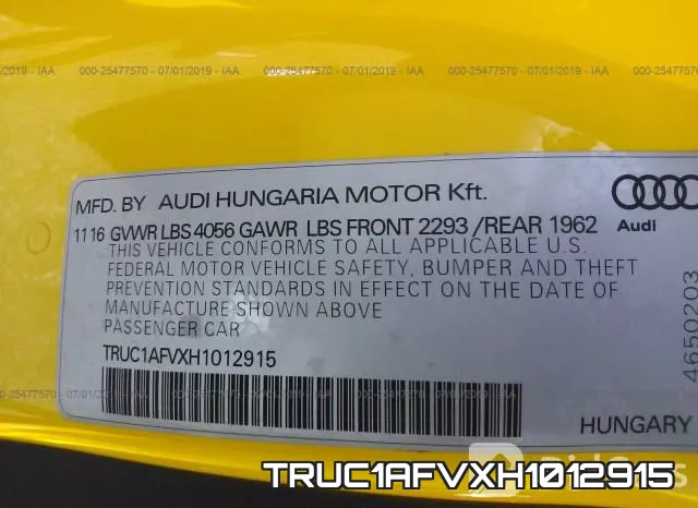 TRUC1AFVXH1012915 фото 9