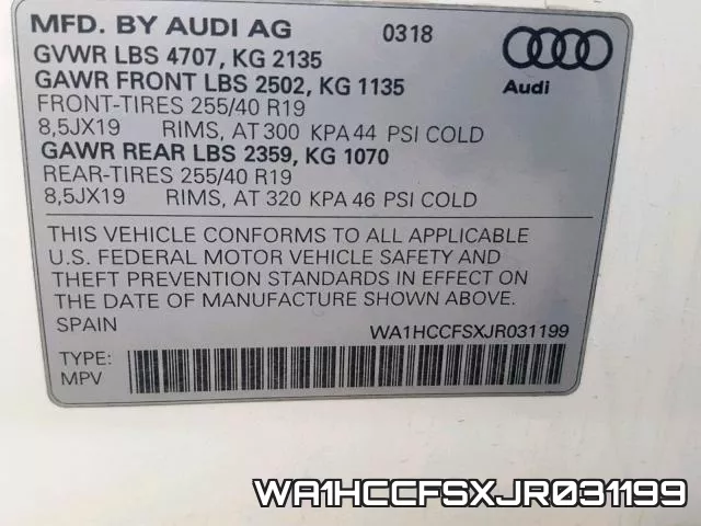 WA1HCCFSXJR031199 фото 2