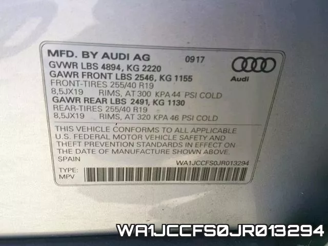 WA1JCCFS0JR013294 фото 2