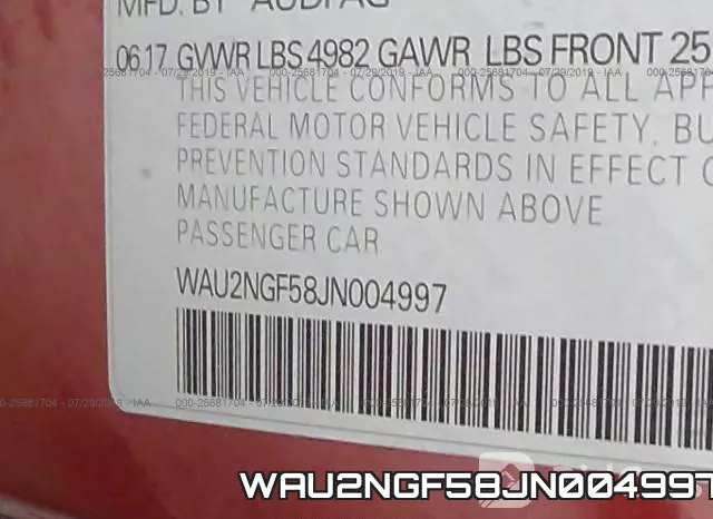 WAU2NGF58JN004997 фото 10