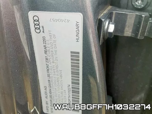 WAUB8GFF7H1032274 фото 2