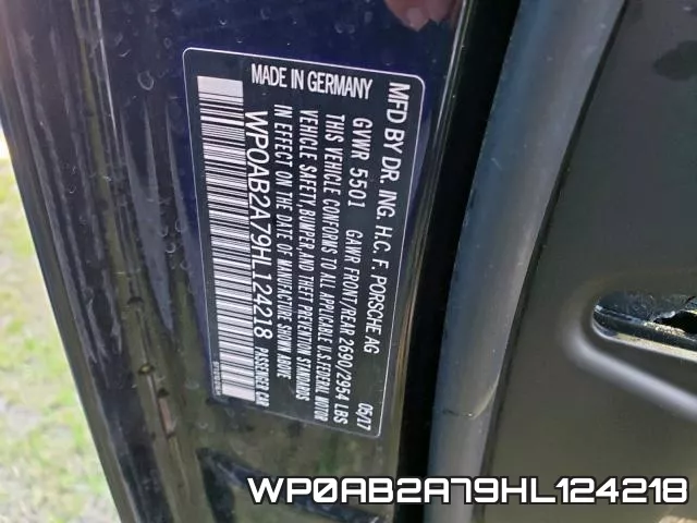 WP0AB2A79HL124218 фото 2