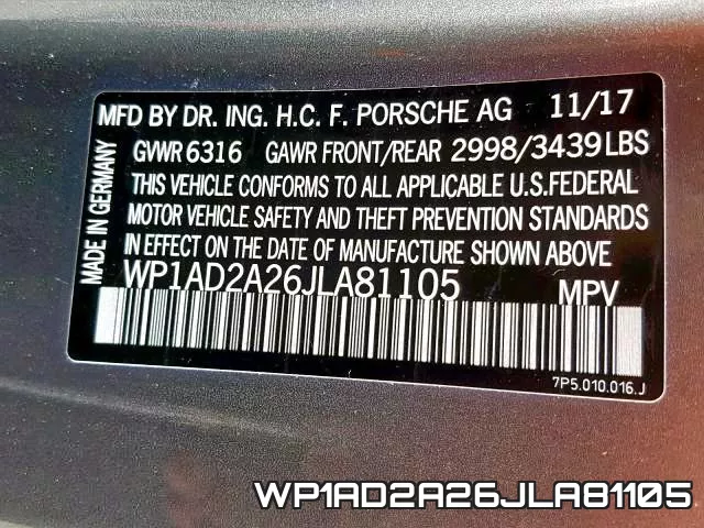 WP1AD2A26JLA81105 фото 2