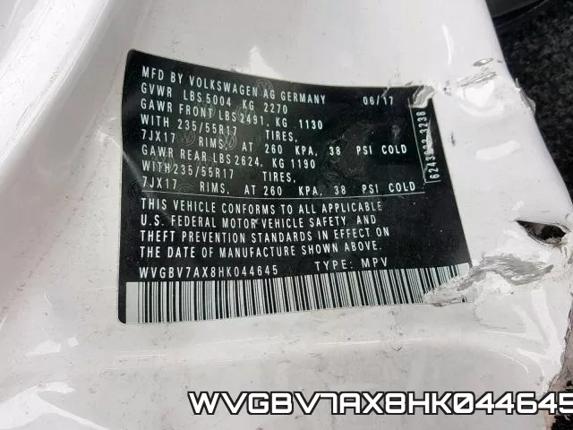 WVGBV7AX8HK044645 фото 2