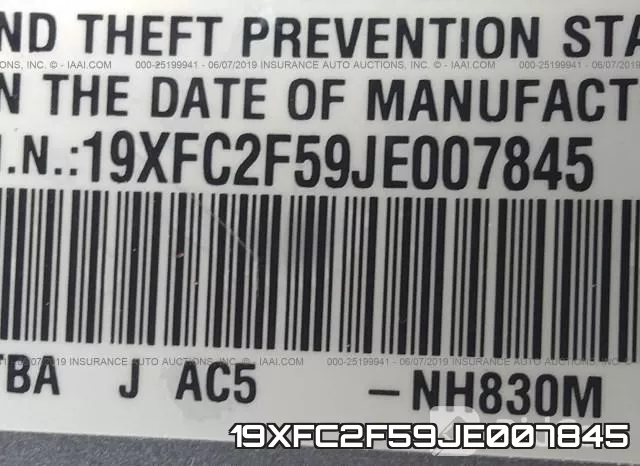19XFC2F59JE007845 фото 10