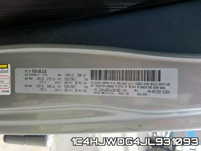 1C4HJWDG4JL931093 фото 2