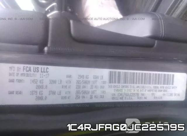 1C4RJFAG0JC225795 фото 10
