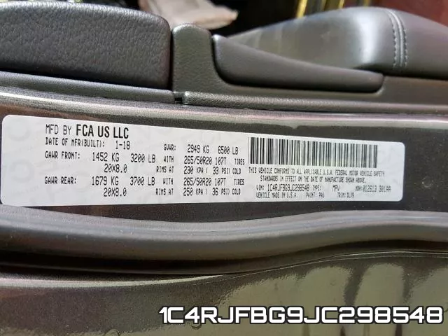 1C4RJFBG9JC298548 фото 2