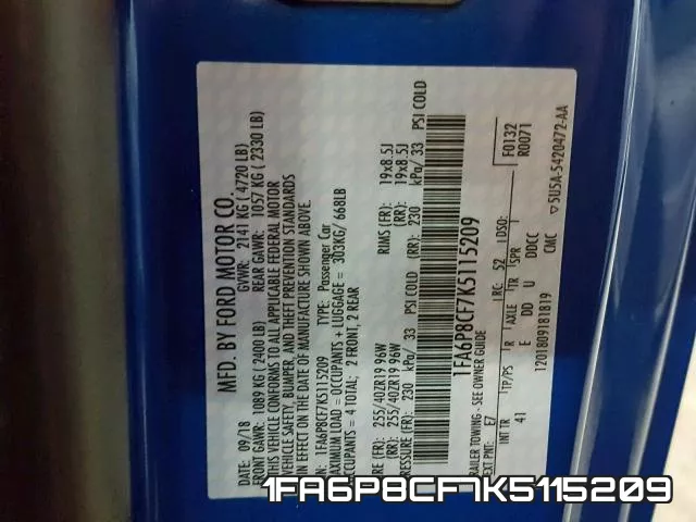 1FA6P8CF7K5115209 фото 2