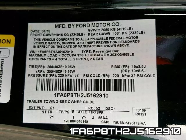 1FA6P8TH2J5162910 фото 2