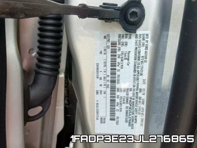 1FADP3E23JL276865 фото 2