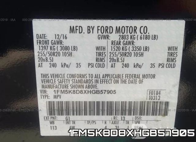 1FM5K8D8XHGB57905 фото 10