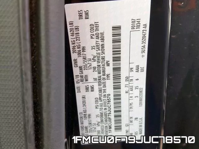 1FMCU0F79JUC78570 фото 2