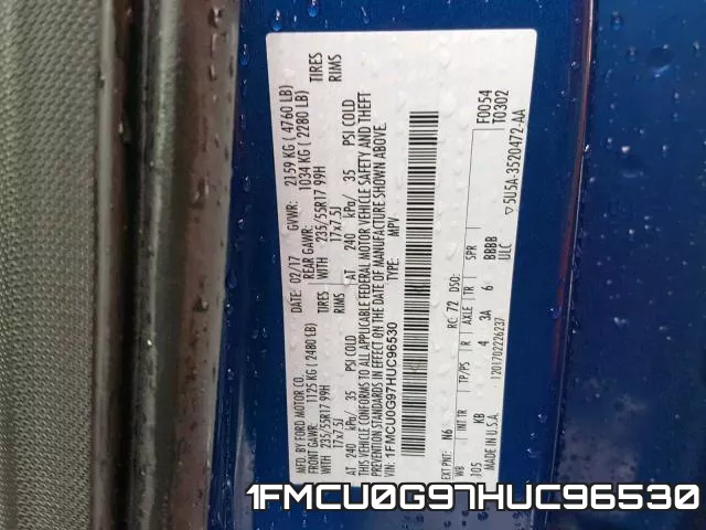1FMCU0G97HUC96530 фото 2