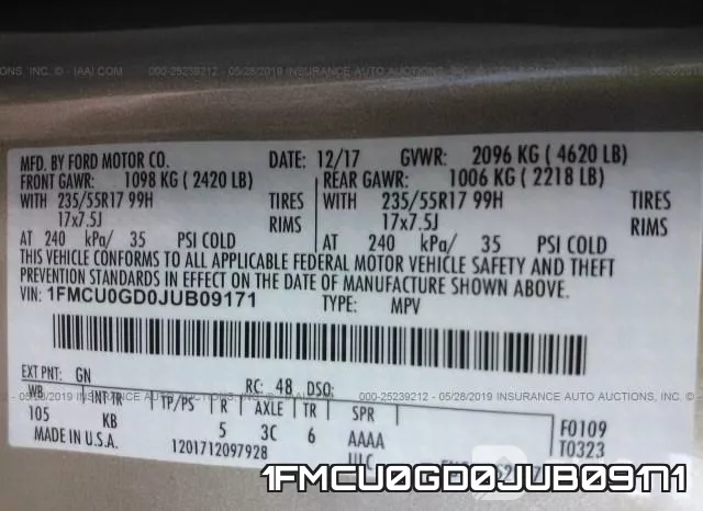 1FMCU0GD0JUB09171 фото 10