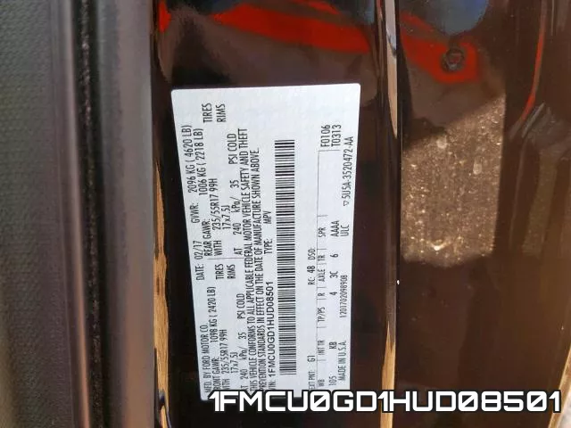 1FMCU0GD1HUD08501 фото 2