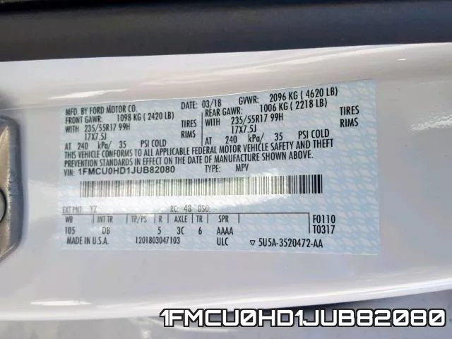 1FMCU0HD1JUB82080 фото 2