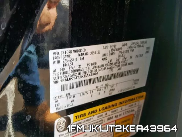 1FMJK1JT2KEA43964 фото 2